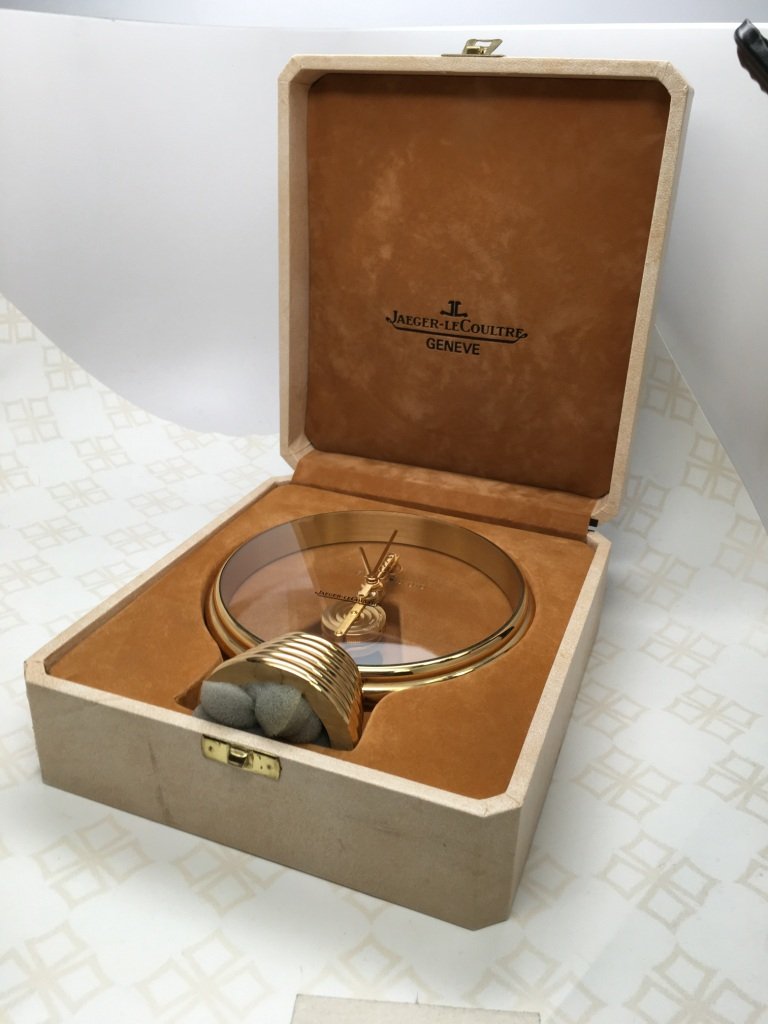 Jaeger-LeCoultre clock in its box