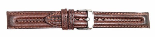 13379 - Brown Biker Style Genuine Leather Strap