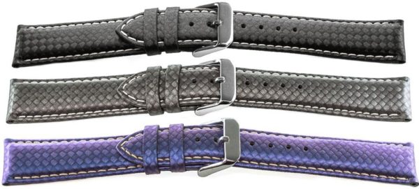 14649 - Carbon Fiber Watch Bands in black, gray, blue