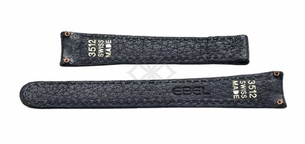 15mm black crocodile skin strap for Ebel Sport Classic Ladies - 3512 Swiss made - screw attachements