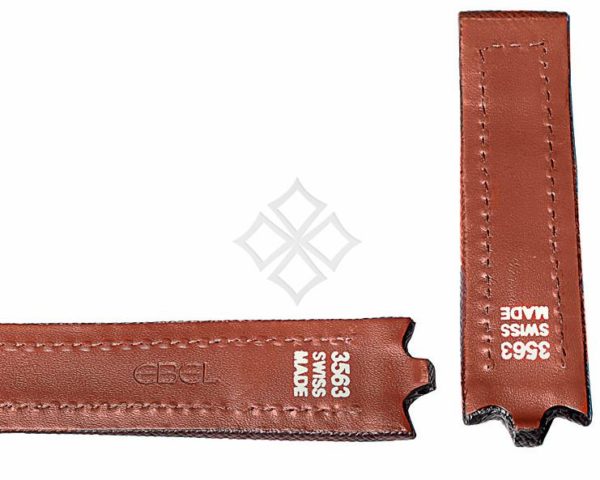 22mm brown calf skin strap for Ebel Sportwave - 3563 Swiss Made - pins and tubes attachements - EB907