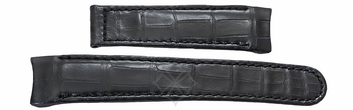 23mm black crocodile band for Ebel Classic Hexagon - EB268