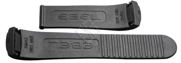 23mm Ebel Brasilia black rubber strap-35M4XS - screw attachements - EB288