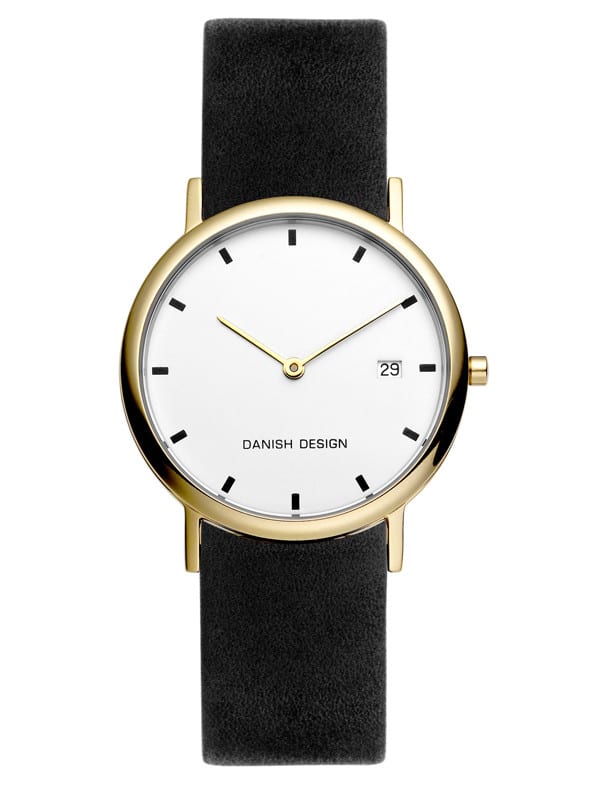 Danish Design Men's White-Dial Titanium Wristwatch with Leather Strap (IQ11Q272)