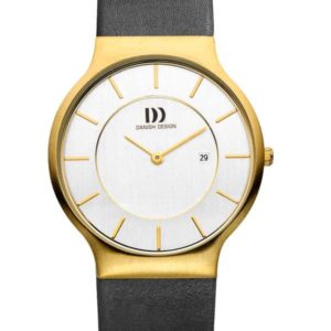 Danish Design Men's White-Dial Stainless Steel Wristwatch with Leather Strap (IQ11Q732)