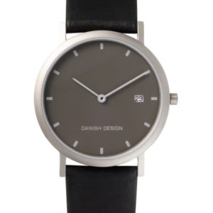 Danish Design Men's Minimal Neutral-Dial Titanium Wristwatch with Leather Strap (IQ13Q272)