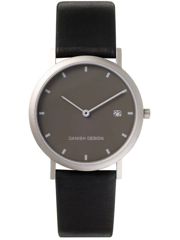 Danish Design Men's Minimal Neutral-Dial Titanium Wristwatch with Leather Strap (IQ13Q272)