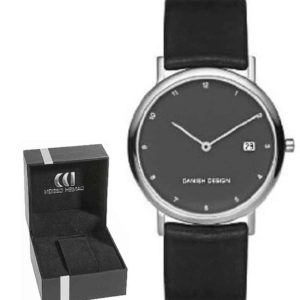 Danish Design Men's Small Font Gray-Dial Titanium Wristwatch With Leather Strap (IQ16Q272)