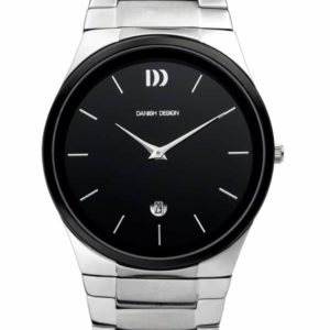 Danish Design Men's Black-Dial Stainless Steel Wristwatch with Herringbone Bracelet (IQ63Q880)