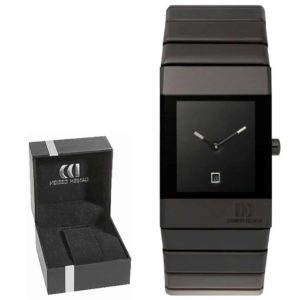 Danish Design Men's Black Rectangular Stainless Steel Wristwatch With Black Steel Bracelet (IQ64Q767)