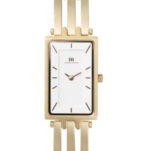 Danish Design Women's Rectangular Sapphire White-Dial Titanium Wristwatch with Bracelet (IV05Q663)