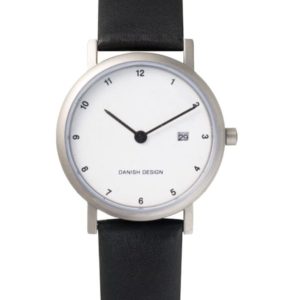 Danish Design Women's Minimal Micro White-Dial Titanium Wristwatch with Leather Strap (IV12Q272)