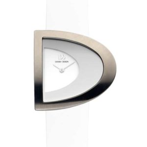 Danish Design Women's D-Curve White-Dial Titanium Wristwatch with White Leather Strap (IV12Q842)