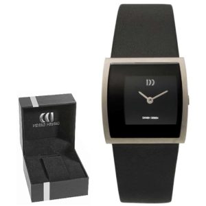 Danish Design Women's Cubic Black-Dial Titanium Wristwatch With Leather Strap (IV13Q835)