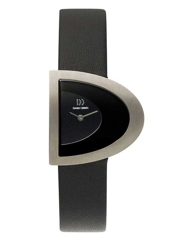Danish Design Women's D-Curve Gray-Dial Titanium Wristwatch with Gray Leather Strap (IV13Q842)