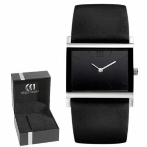 Danish Design Women's Rectangular Matte-Black Stainless Steel Wristwatch With Red Hands (IV13Q895)