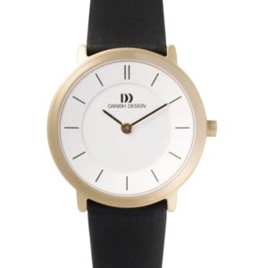 Danish Design Women's Sapphire White-Dial Titanium Wristwatch with Leather Strap (IV15Q585)