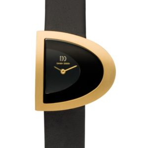 Danish Design Women's D-Curve Black-Dial Titanium Wristwatch with Black Leather Strap (IV15Q842)