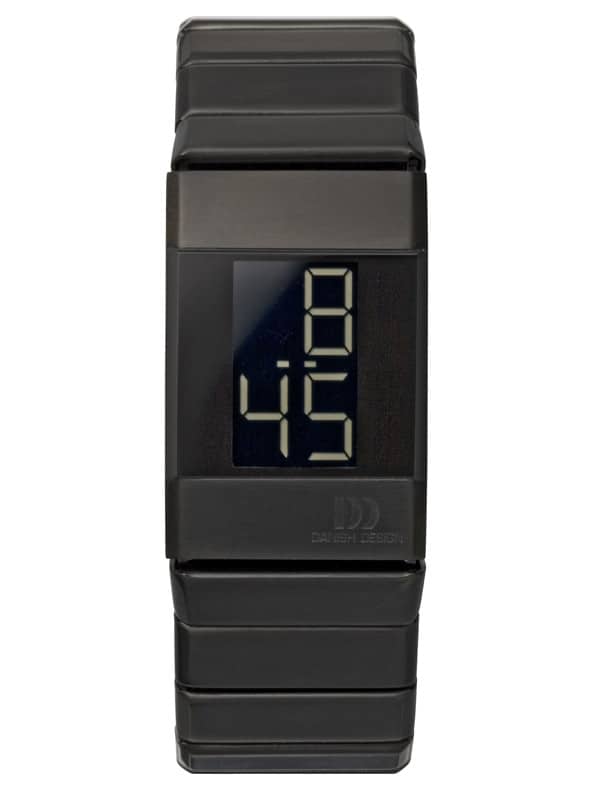 Danish Design Women's Small Black Retro Digital Wristwatch with Steel Bracelet (IV64Q641)