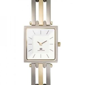 Danish Design Women's Rectangular Sapphire White-Dial Titanium Wristwatch with Bracelet (IV65Q586)