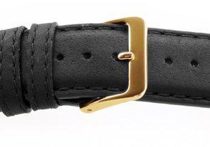 Soft-Leather-Double-ridged-Watch-Band-Black