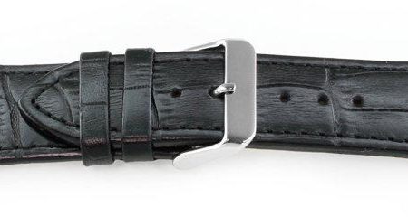 30mm black leather watch band