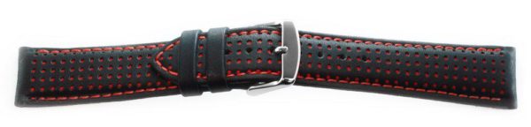 Sport Leather Watch Band / Dotted Pattern Red