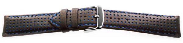 Sport Leather Watch Band / Dotted Pattern Blue
