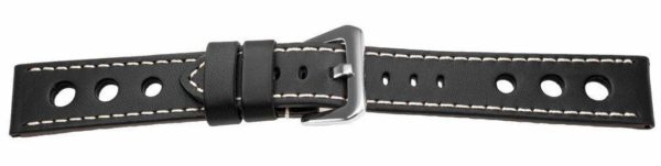 black racing watch band with rally holles - 13227