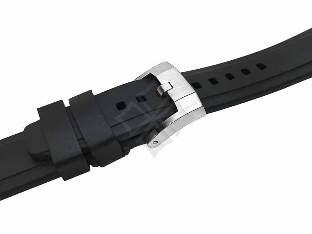 Black Vulcanized Rubber with Curved End for Rolex Watches by Everest