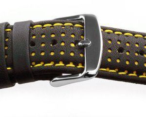 Sport Leather Watch Band / Dotted Pattern Yellow