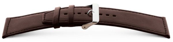 Smooth-Leather-Watch-Band-Wide-Flat-Brown
