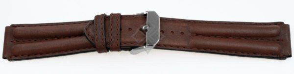 Brown Double Ridged Watch Strap - 14618