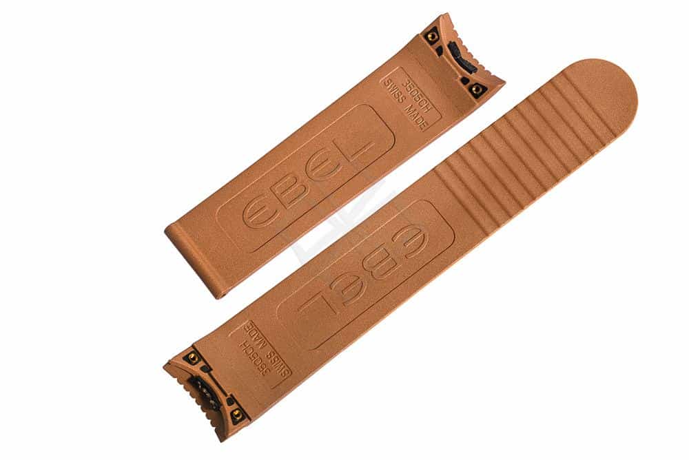 brown rubber strap with screw attachements for Ebel Classic Sport 9503Q51