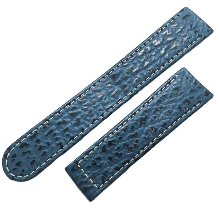 Blue Ebel Shark Watch Band with White Stitching Manhattan Time