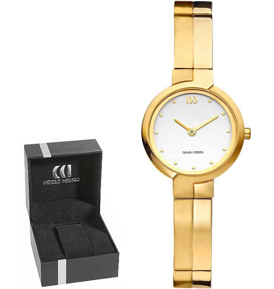 Danish Design Women's Rectangular Matte-Black Stainless Steel Wristwatch With Red Hands (IV13Q895)