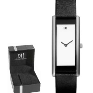Danish Design Women's Rectangular Matte-Black Stainless Steel Wristwatch With Red Hands (IV13Q895)