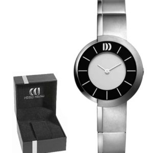 Danish Design Women's Rectangular Matte-Black Stainless Steel Wristwatch With Red Hands (IV13Q895)