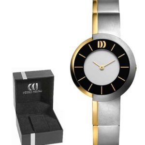 Danish Design Women's Rectangular Matte-Black Stainless Steel Wristwatch With Red Hands (IV13Q895)