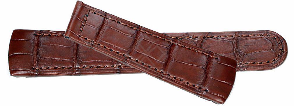 Dark Brown Crocodile watch band for Ebel Brasilia - EB143-compressed