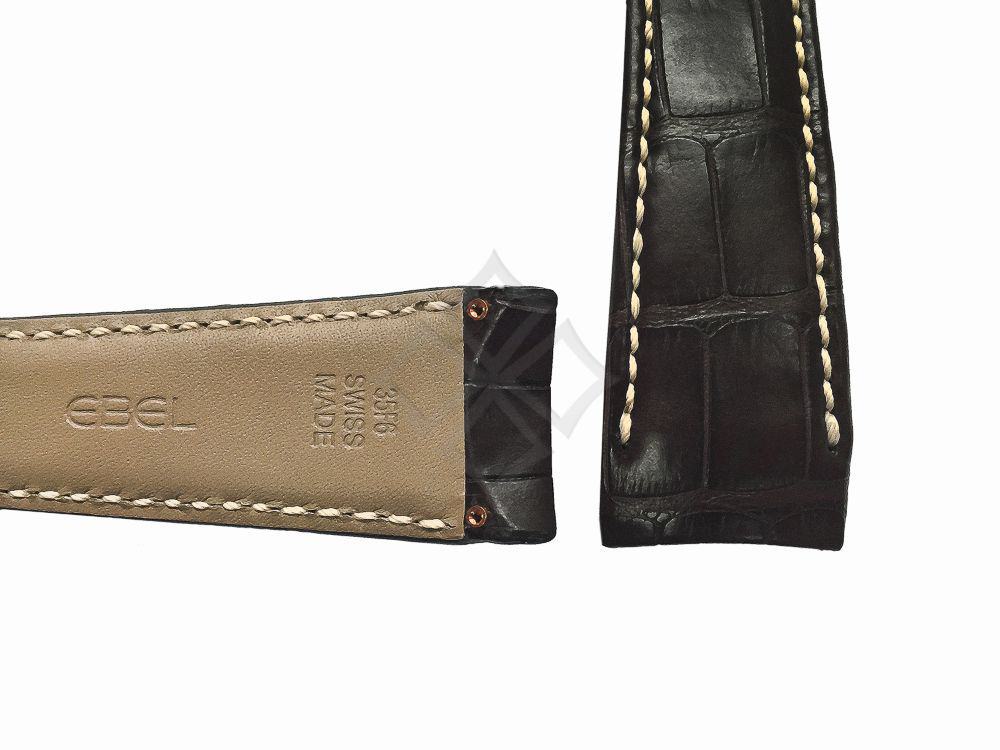 Ebel Classic XL alligator watch band with screws spread 21 mm apart