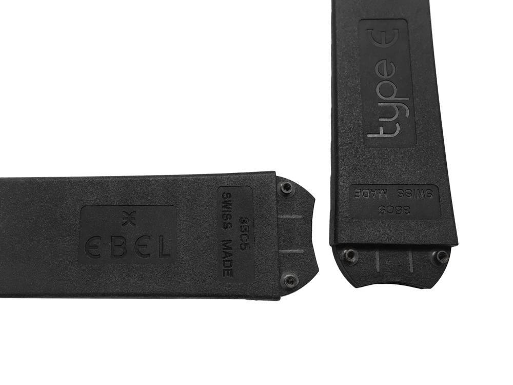 Replacement Black Rubber Watch Band for Ebel Type-E XL - Manhattan 