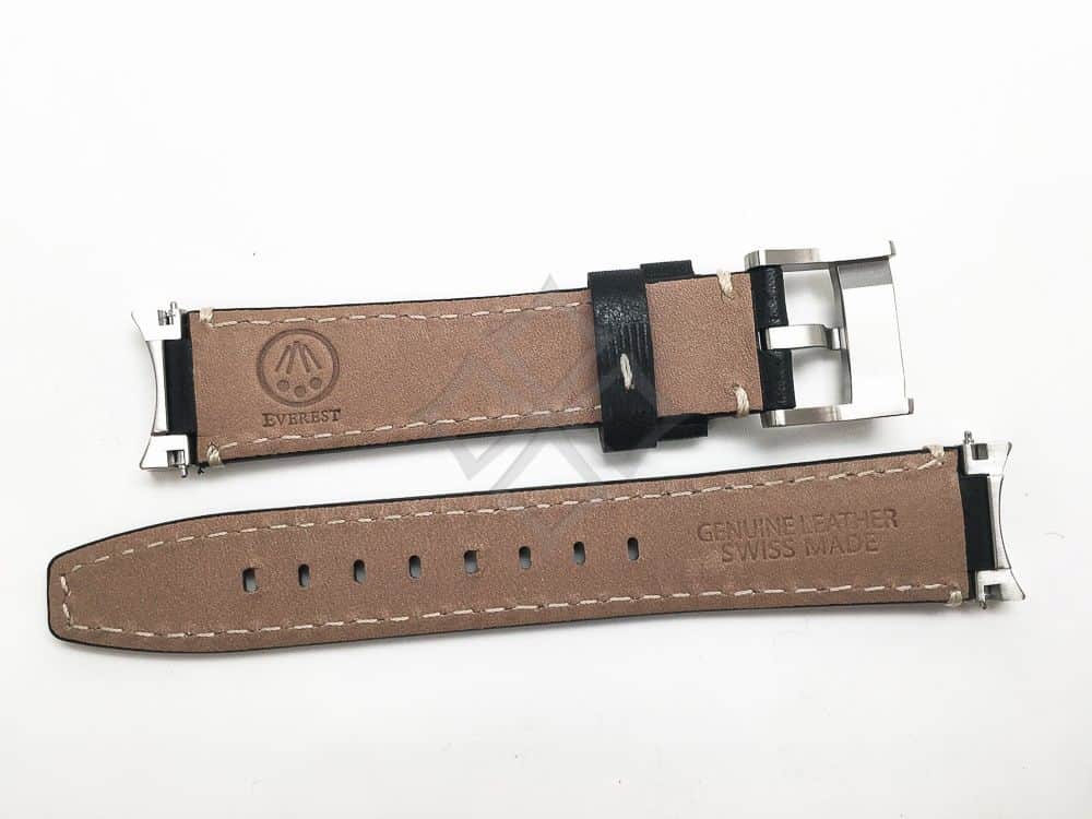 Black Italian Tanned Calf Leather /w White Stitching & Steel End Links - Image 2