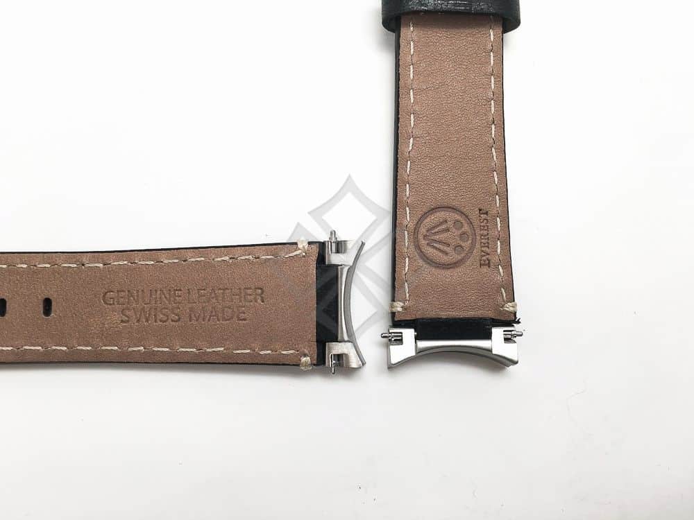 Black Italian Tanned Calf Leather /w White Stitching & Steel End Links - Image 3