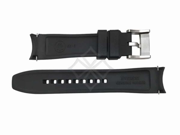 Everest genuine rubber EH-5 black strap for Rolex