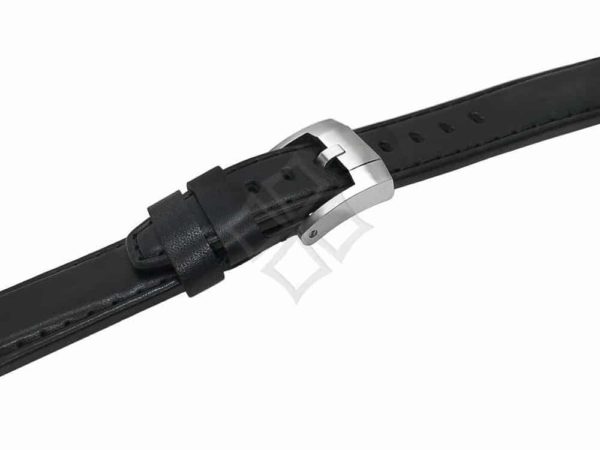 Genuine black leather by everest bands with stainless steel tongue buckle