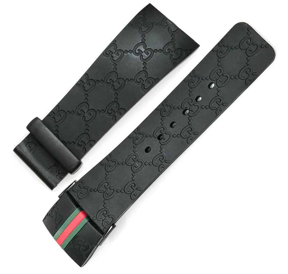 Original Gucci Digital 114-2 Black Rubber with Red & Green Gucci Logo