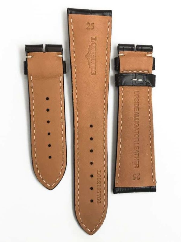 lined with anti-allergenic calf leather Longines 25mm Brown Alligator Watch Strap LG766
