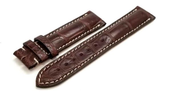 Lognines Replacement Brown Genuine Alligator 19mm Watch Band