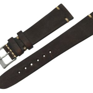 Vintage Dark Brown Genuine Leather 20mm Watch Band - vin11